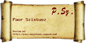 Paor Szixtusz névjegykártya